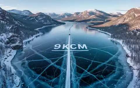Luftaufnahme eines gefrorenen Sees in den Bergen mit einem 9-Kilometer-Korridor auf der Oberfläche, der Ressourcenerkundung andeutet. - Foto: über boerse-global.de
