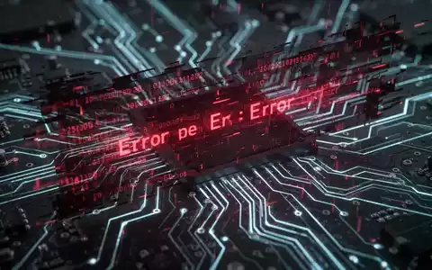 Leuchtende Platine mit digitalem Code, teilweise verdeckt durch eine glitchartige rote Fehlerüberlagerung, symbolisiert KI-Code-Schwachstellen. - Foto: über boerse-global.de