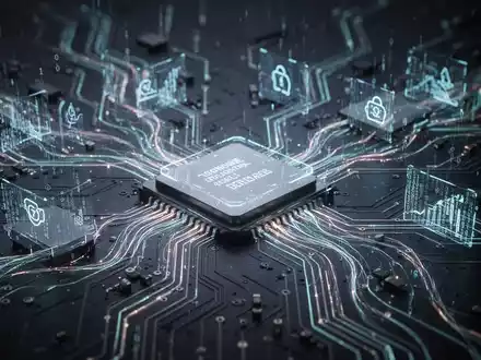 Digitale Illustration von Daten, die von einer Platine entfernt werden, symbolisiert KI-Modell-Deinstallation und Speicherverwaltung. - Foto: über boerse-global.de