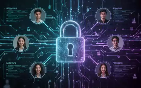 Ein digitales Vorhängeschloss überlagert ein Netzwerk vernetzter Schülerdaten und symbolisiert Datenschutzverletzungen im Bildungswesen. - Foto: über boerse-global.de