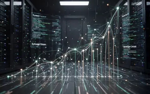 Abstrakte digitale Darstellung von Datenspeicherung und Systemdateien mit leuchtenden Linien und Knoten, die Datenfluss und Wachstum andeuten. - Foto: über boerse-global.de