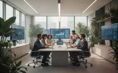 Ein modernes, helles Büro mit Pflanzen und Menschen, die an einem Tisch zusammenarbeiten, symbolisiert optimierte Arbeitswelten. - Foto: über boerse-global.de