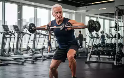 Eine aktive ältere Person (50+) beim Krafttraining mit leichten Gewichten in einem modernen Fitnessstudio. - Foto: über boerse-global.de