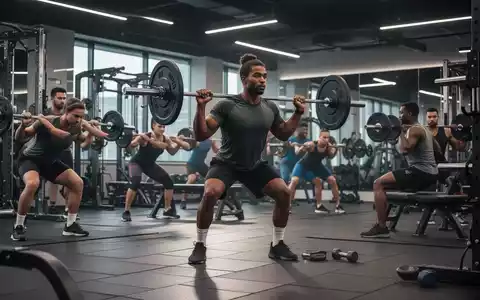 Menschen trainieren in einem modernen Fitnessstudio, das Effizienz und ProfessionalitĂ€t im Krafttraining hervorhebt. - Foto: ĂŒber boerse-global.de