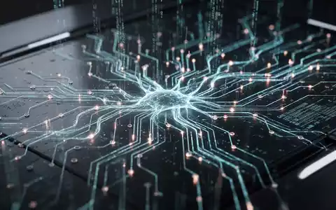 Leuchtendes, futuristisches neuronales Netzwerk-Design mit komplexen Verbindungen und Datenströmen, das fortschrittliche KI und Suchfunktionen symbolisiert. - Foto: über boerse-global.de