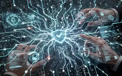 Futuristisches neuronales Netzwerk-Design auf einer Leiterplatte, mit subtilen Händen, die holografische Schnittstellen bedienen, symbolisiert KI im Ingenieurwesen. - Foto: über boerse-global.de