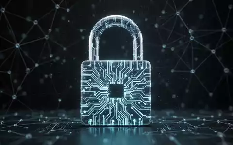 Leuchtendes digitales Vorhängeschloss über abstrakter Leiterplatte und Netzwerkverbindungen, Symbol für Cybersicherheit und Datenschutz. - Foto: über boerse-global.de