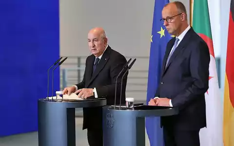 Abdelmadjid Tebboune und Friedrich Merz am 16.07.2026 - Foto: via dts Nachrichtenagentur
