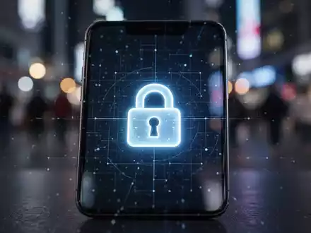 Ein Smartphone-Bildschirm mit einem leuchtenden Vorhängeschloss-Symbol, das mobile Sicherheit und Diebstahlschutz darstellt. - Foto: über boerse-global.de