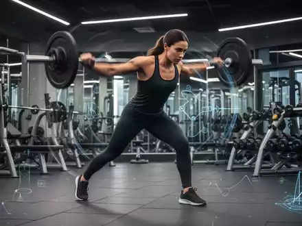 Eine Person führt in einem modernen Fitnessstudio ein Ganzkörper-Kraft- und Cardio-Workout durch, das Effizienz und Energie betont. - Foto: über boerse-global.de
