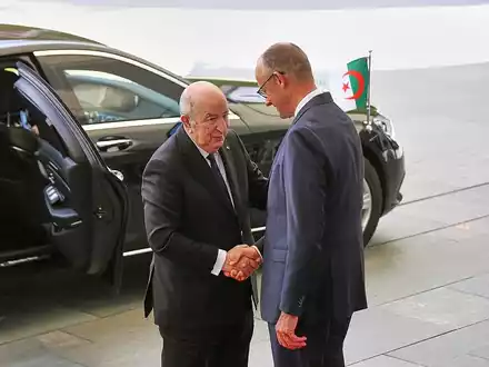 Abdelmadjid Tebboune und Friedrich Merz am 16.07.2026 - Foto: via dts Nachrichtenagentur