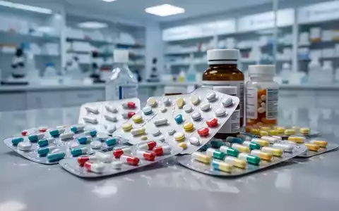 Nahaufnahme von Medikamenten in Blisterpackungen und Flaschen, auf einer reflektierenden Oberfläche mit unscharfem Hintergrund. - Foto: über boerse-global.de