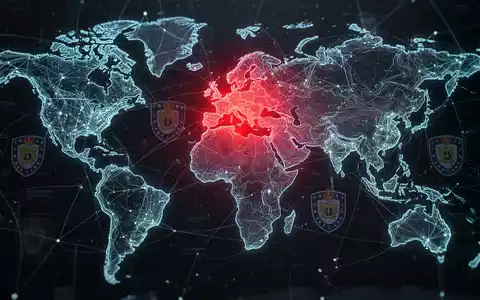 Glühendes rotes Alarmsignal über digitaler Europakarte, das die Zerschlagung eines internationalen Betrugsnetzwerks durch die Polizei darstellt. - Foto: über boerse-global.de