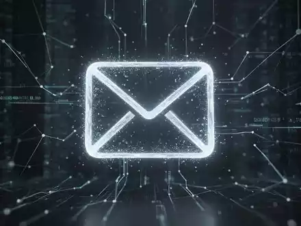 Leuchtendes, abstraktes E-Mail-Symbol aus digitalem Licht, das KI-gestützte E-Mail-Automatisierung und Marketing-Innovation symbolisiert. - Foto: über boerse-global.de