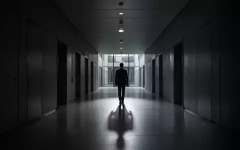 Ein langer, schwach beleuchteter Korridor in einem modernen europäischen Gebäude mit einer einsamen Person, die sich entfernt. - Foto: über boerse-global.de