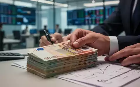 Nahaufnahme von Euro-Banknoten, die von einer Person gezählt und dokumentiert werden, im Hintergrund ein Büro, das neue Meldepflichten symbolisiert. - Foto: über boerse-global.de
