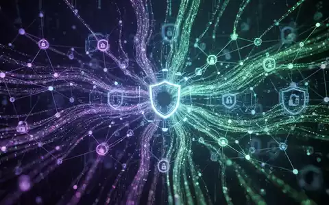 Abstrakte Darstellung von Datenströmen und vernetzten Knotenpunkten, die Datensicherheit und digitale Provenienz symbolisieren. - Foto: über boerse-global.de
