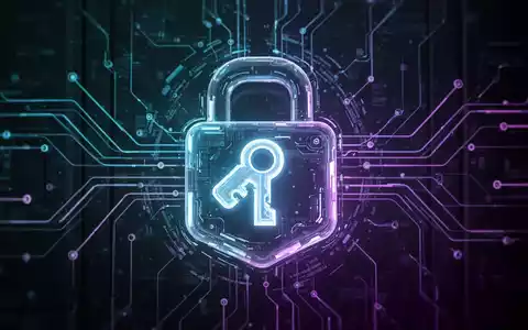 Leuchtendes Passkey-Symbol in einem digitalen Schloss, das sichere, passwortlose Authentifizierung in einem modernen, vernetzten Netzwerk darstellt. - Foto: über boerse-global.de