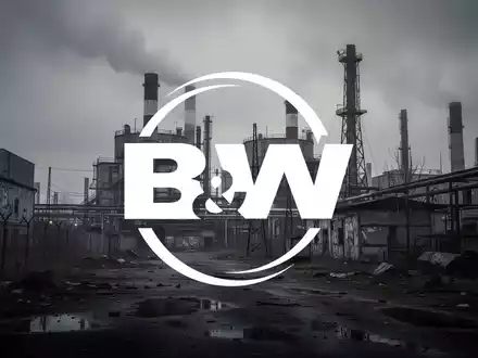 Industrielle Energieerzeugungsanlage in dunklen, desaturierten Farben, die Verfall und einen erheblichen Rückgang im Energiesektor darstellt. - Foto: über boerse-global.de