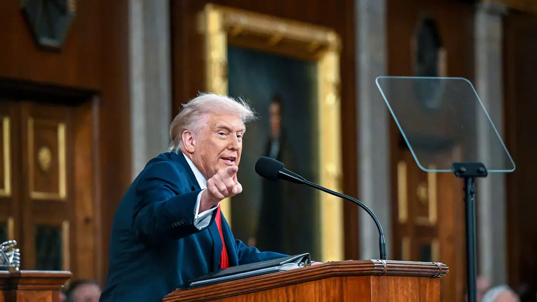 Donald Trumps Rede zur Lage der Nation im Februar gehört zu den Auftritten, an denen sich der Mann hinter seinem Teleprompter bereichert haben soll. (Archivbild) - Bild: Kenny Holston/Pool The New York Times/dpa