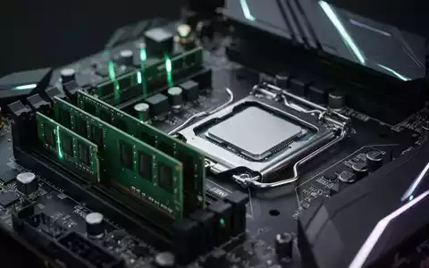 Nahaufnahme eines Computer-Motherboards mit installierten RAM-Modulen, die die komplexe Schaltkreisstruktur und modernen Komponenten hervorhebt. - Foto: über boerse-global.de