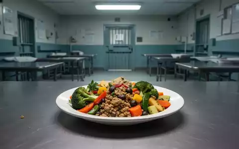 Eine vegane Mahlzeit, bestehend aus einer farbenfrohen Schüssel mit Gemüse und pflanzlichen Lebensmitteln, in einer institutionellen Umgebung. - Foto: über boerse-global.de