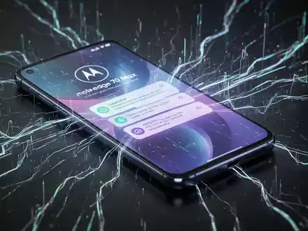 Modernes Smartphone mit leuchtendem Bildschirm, der Update-Benachrichtigungen und digitale Linien zeigt, symbolisiert Software-Updates und Richtlinien-Inkonsistenzen. - Foto: über boerse-global.de