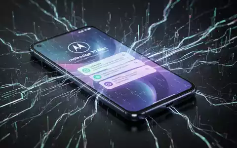 Modernes Smartphone mit leuchtendem Bildschirm, der Update-Benachrichtigungen und digitale Linien zeigt, symbolisiert Software-Updates und Richtlinien-Inkonsistenzen. - Foto: über boerse-global.de