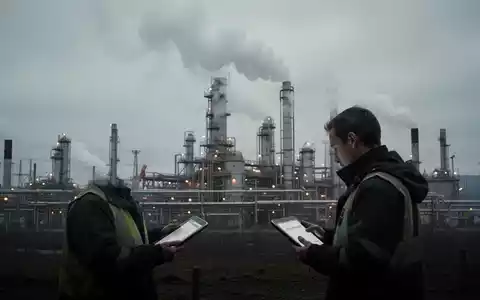 Eine weitläufige Industrielandschaft mit einer chemischen Anlage und aufsteigendem Dampf unter einem bedeckten Himmel. - Foto: über boerse-global.de