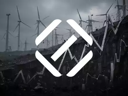 Abstrakte, atmosphärische Szene im Bereich erneuerbare Energien, die einen starken finanziellen Rückgang und Instabilität darstellt. - Foto: über boerse-global.de