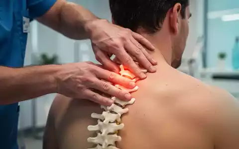Nahaufnahme der Hände eines Physiotherapeuten, der die Wirbelsäule eines Patienten sanft mobilisiert. - Foto: über boerse-global.de