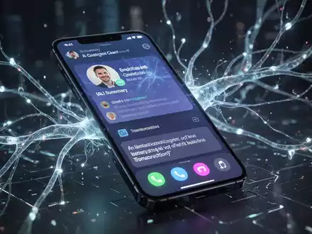 Smartphone-Oberfläche mit KI-generierten Gesprächsnotizen und Transkription, Symbol für mobile Produktivitätstools. - Foto: über boerse-global.de