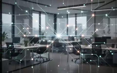 Abstrakte Darstellung von digitalen Linien und leuchtenden Knoten, die Effizienz und Bürokratieabbau für den Mittelstand symbolisieren. - Foto: über boerse-global.de