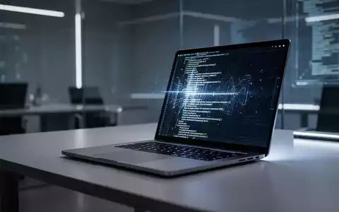 Ein offenes High-End-Laptop auf einem modernen Schreibtisch in einem minimalistischen Büro mit sanfter Beleuchtung. - Foto: über boerse-global.de