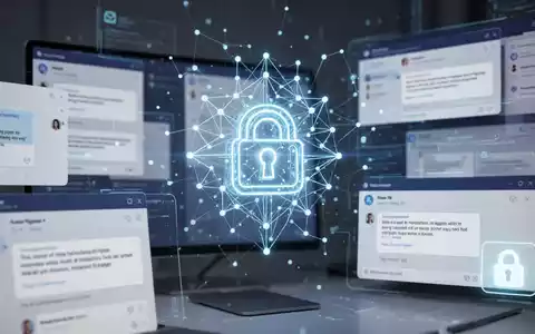 Futuristisches KI-Assistenten-Symbol in E-Mail-Oberflächen auf digitalen Bildschirmen, mit einem Vorhängeschloss-Symbol für sichere Zugangsdatenverwaltung. - Foto: über boerse-global.de