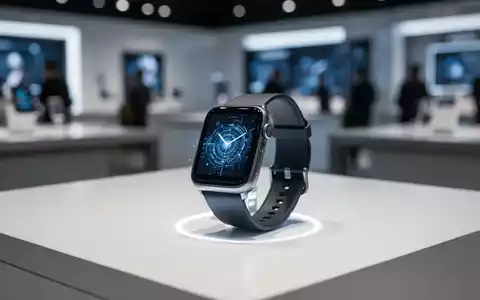 Nahaufnahme einer modernen Smartwatch mit leuchtendem Display auf einer weißen, minimalistischen Oberfläche. - Foto: über boerse-global.de