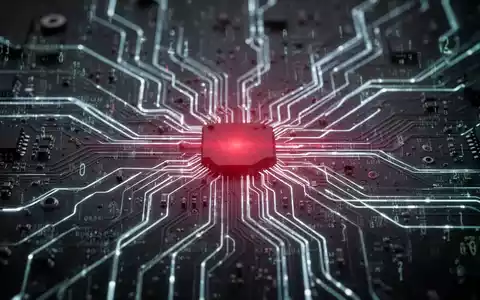 Glühende Datenlinien fließen über eine dunkle Platine mit zentralem rotem Glühen, symbolisiert eine digitale Schwachstelle. - Foto: über boerse-global.de