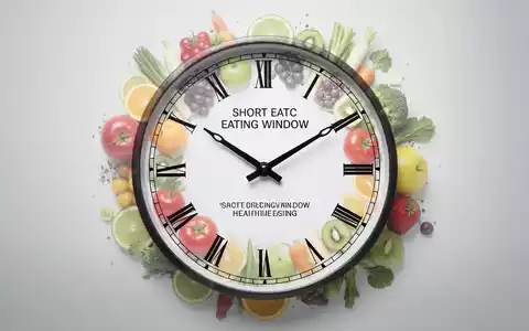 Eine stilisierte Uhr mit Zeigern, die eine kurze Essenszeit anzeigen, überlagert mit gesunden Lebensmitteln wie Obst und Gemüse. - Foto: über boerse-global.de