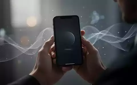 HĂ€nde halten ein Smartphone mit einem dunklen, minimalistischen Bildschirm, umgeben von abstraktem Licht, das Entspannung symbolisiert. - Foto: ĂŒber boerse-global.de