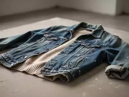 Ein einzelnes, gut erhaltenes Kleidungsstück, wie eine Jeansjacke oder ein Pullover, liegt auf einer strukturierten Oberfläche. - Foto: über boerse-global.de