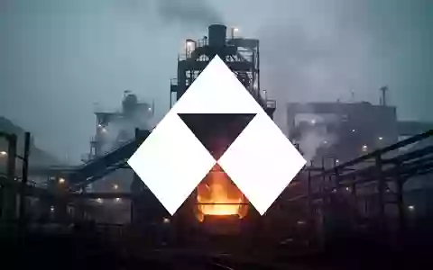 Abstrakte Darstellung der Aluminiumindustrie mit einer stilisierten Fabrik und angedeuteter Produktion, die eine gedämpfte Marktstimmung widerspiegelt. - Foto: über boerse-global.de