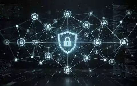 Ein stilisiertes, leuchtendes Netzwerk von verbundenen Knoten und Linien, das Wissensmanagement und Datenschutz symbolisiert. - Foto: über boerse-global.de