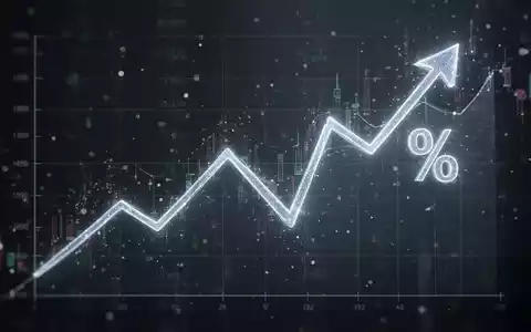 Eine stilisierte Grafik mit einem Aufwärtstrend und einem plötzlichen Rückgang, umgeben von abstrakten digitalen Datenpunkten. - Foto: über boerse-global.de
