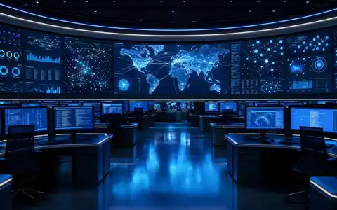 Palantir Technologies Inc (US69608A1088) betreibt ein modernes Lagezentrum mit großer Echtzeit-Datenwand und Analyse-Arbeitsplätzen - Foto: THN