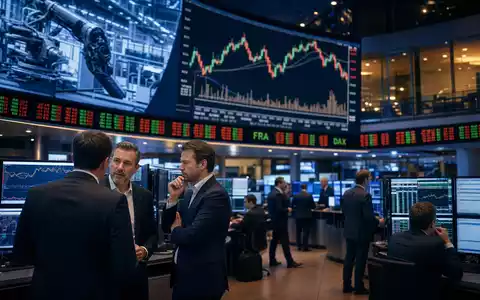 Börsen-Editorial zeigt Trading-Floor mit Charts, verknüpft mit KSB SE & Co. KGaA Vz. (DE0006292030) - Foto: THN
