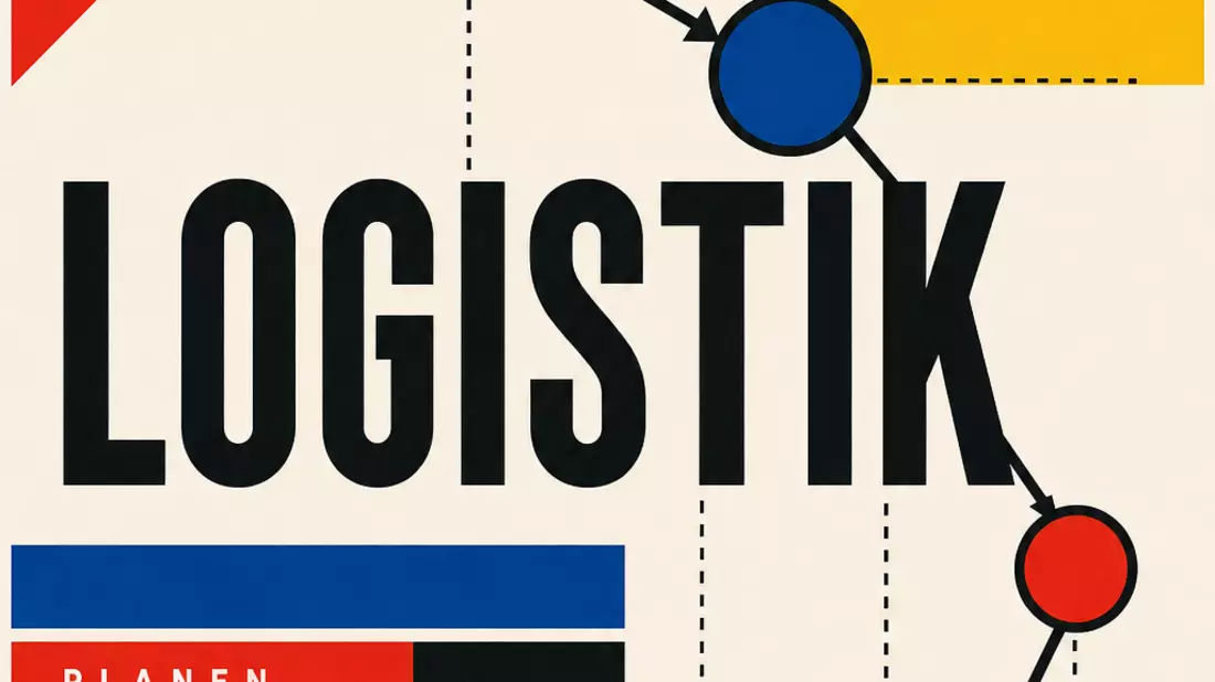 Bauhaus-Poster geometrisch LOGISTIK Primärfarben Konstruktivismus