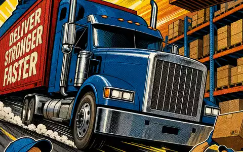 C.H. Robinson Worldwide US12468P1049 als Pop-Art-Comic mit Lastwagen fliegenden Containern und Logistik-Superhelden - Foto: THN