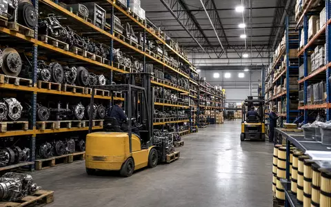 Genuine Parts Company betreibt große Kfz-Ersatzteillager täglich mit Gabelstaplern weltweit, ISIN US3724601055 - Foto: THN