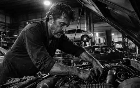 Genuine Parts Company Werkstatt – Schwarzweiß-Reportage eines Mechanikers bei der Arbeit, ISIN US3724601055 - Foto: THN