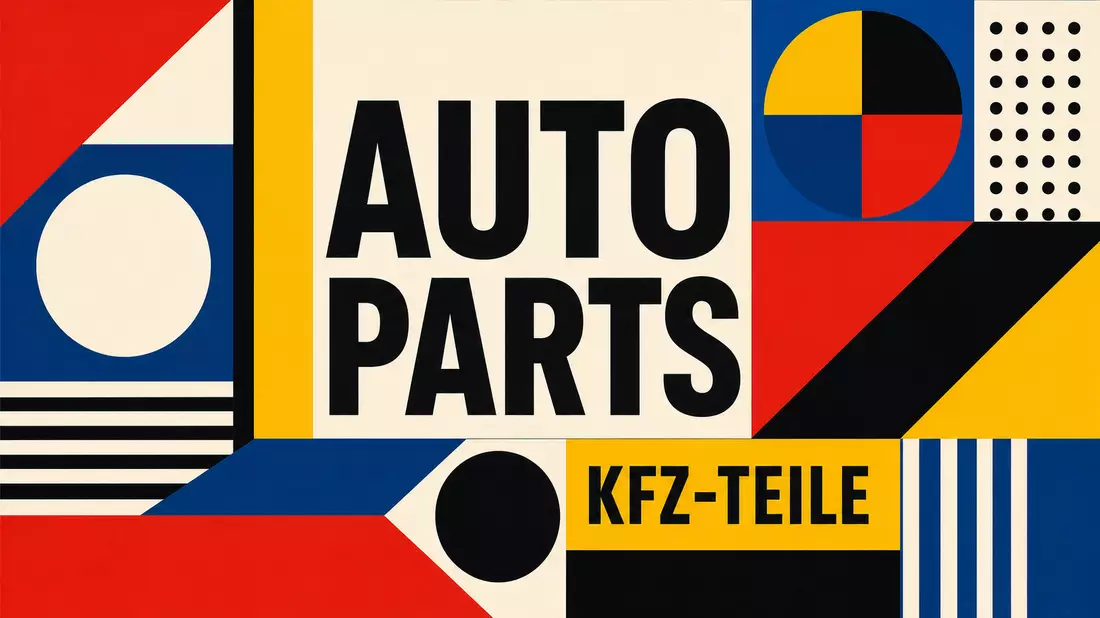 Bauhaus-Poster mit geometrischen Formen und KFZ-TEILE-Sektor für Genuine Parts Company